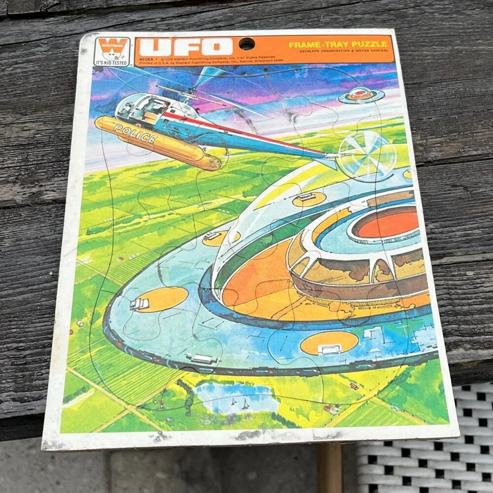 Vintage Whitman UFO Frame-Tray Puzzle Lot 1978 Complete Western Publishing